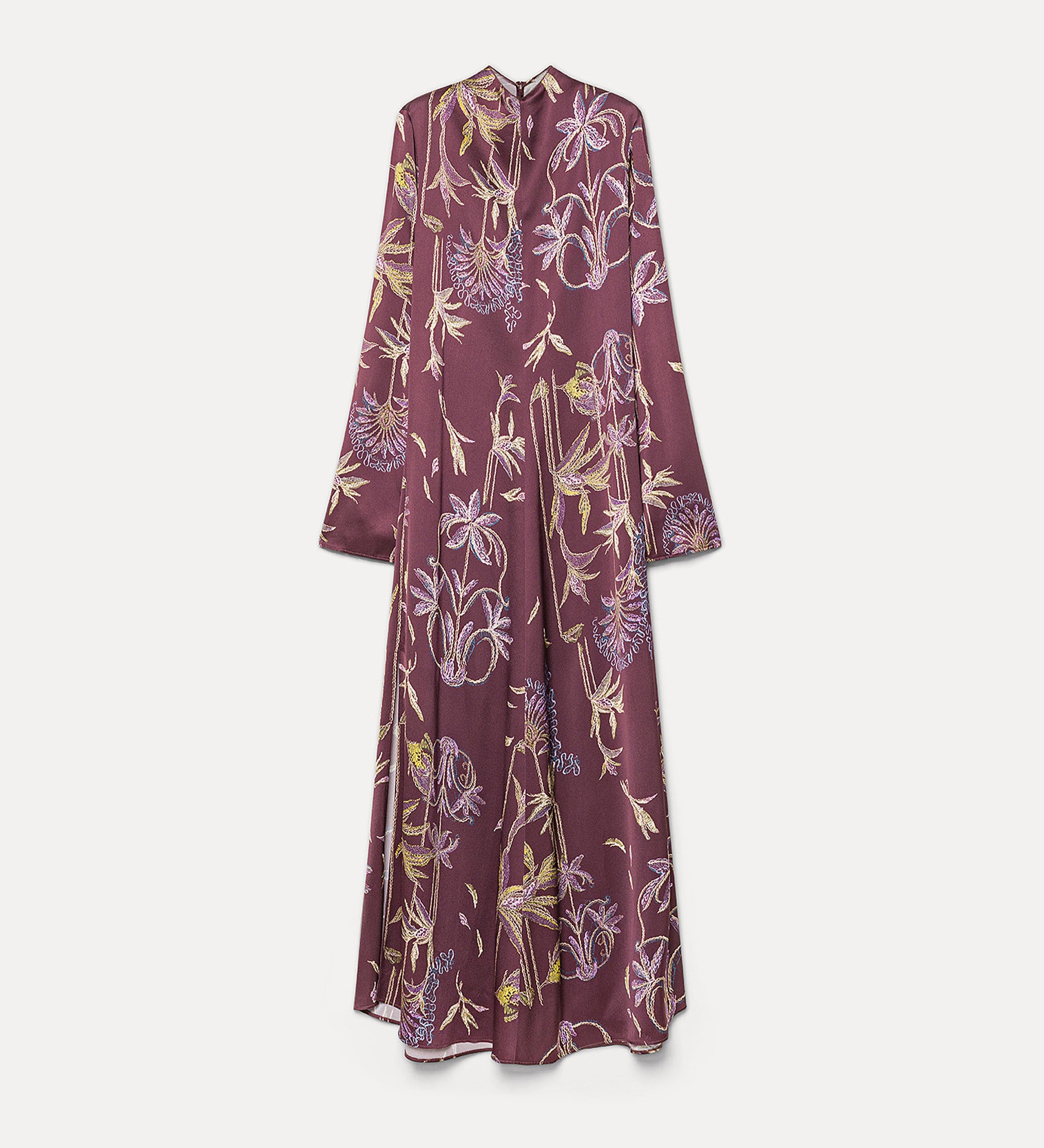 Long Sleeve Satin Envers Dress - Bordeaux by Forte Forte — view 5