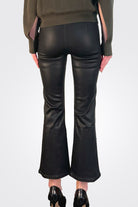 Jetset High Waist Crop Trousers - Noir Coated by Frame — view 3