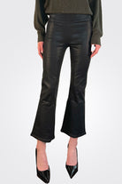 Jetset High Waist Crop Trousers - Noir Coated by Frame — alternate view