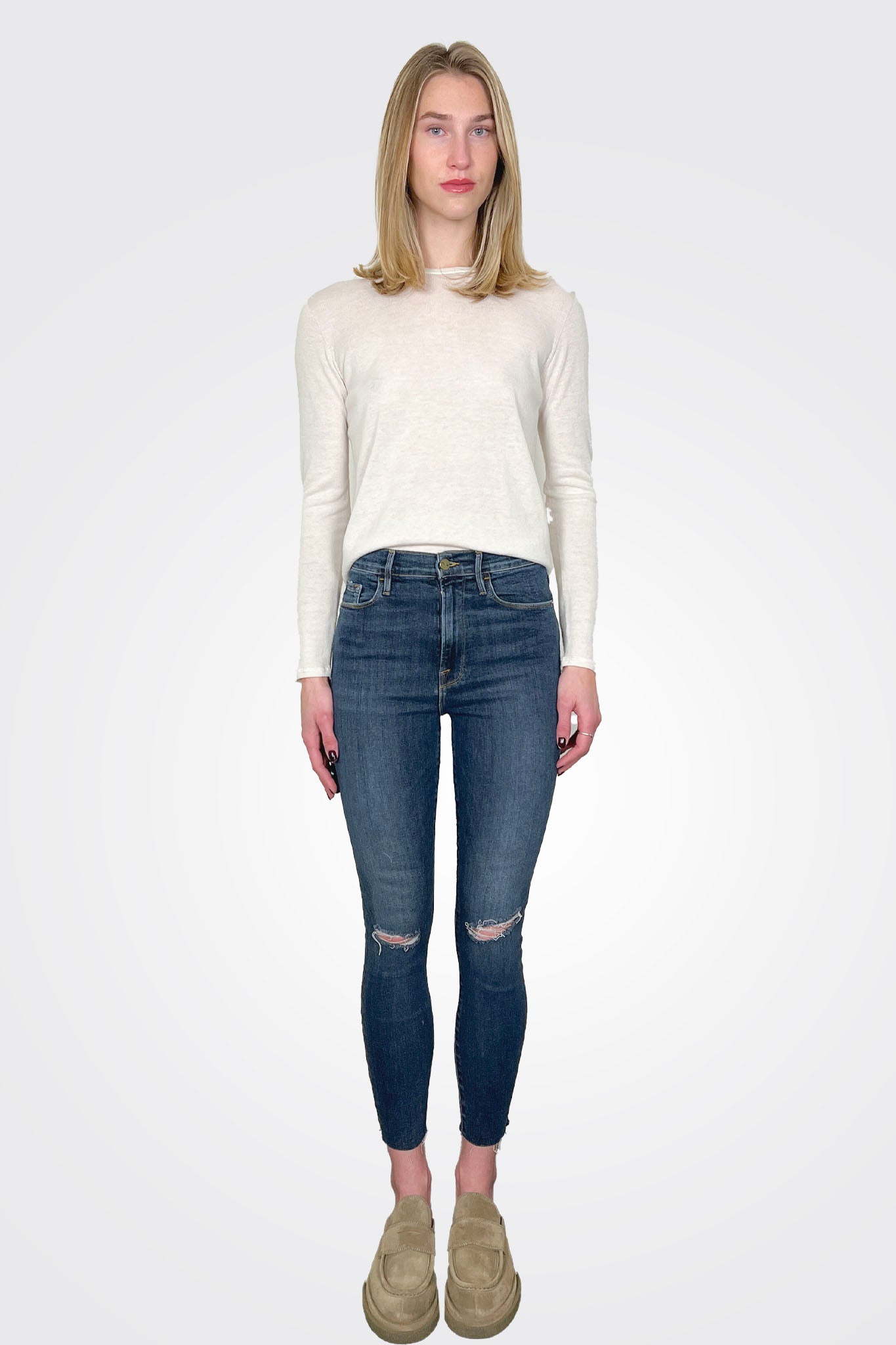 Ali High Rise Cigarette Ultra Skinny - Blue by Frame | 25 South Boutiques