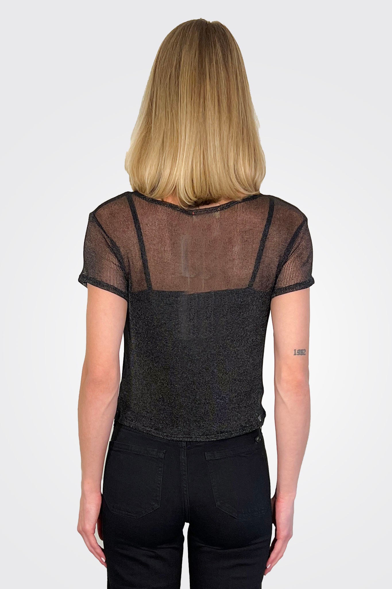 Frankie Crop Shirt - Black by Stark X — alternate view