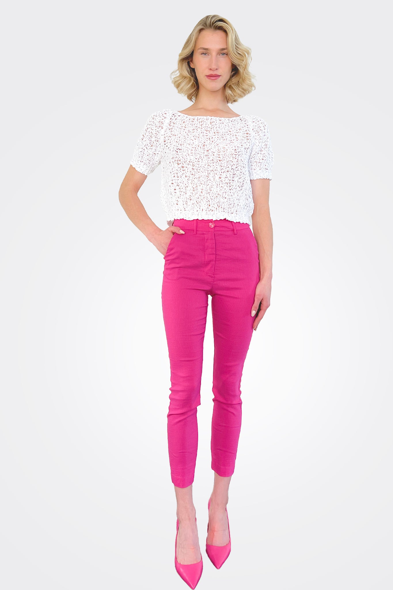Lyon Cotton Pants - Fucsia by Momonì | 25 South Boutiques