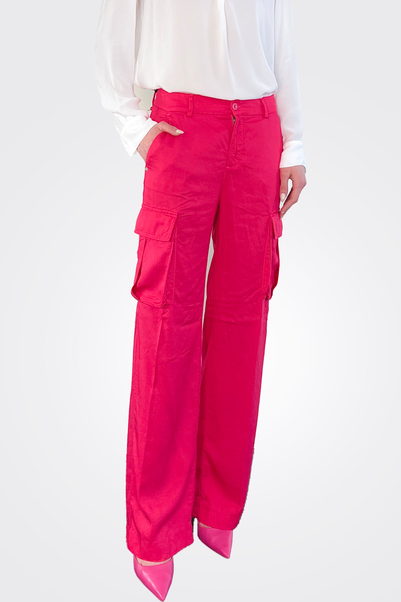 Victoria Cargo Pant - Fuchsia by Masons — alternate view