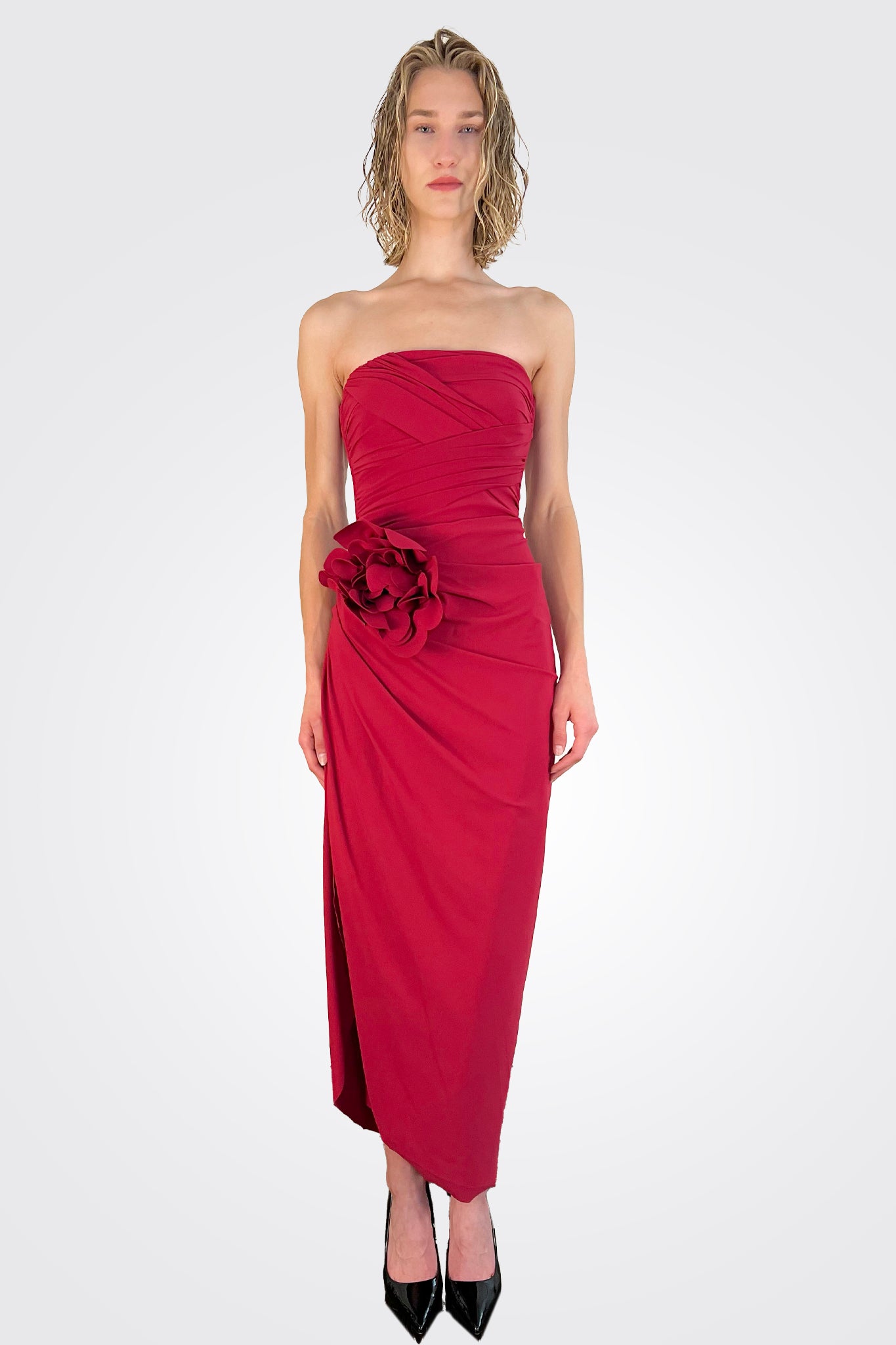 Deisette Midi Dress - Garnet by Chiara Boni — view 3