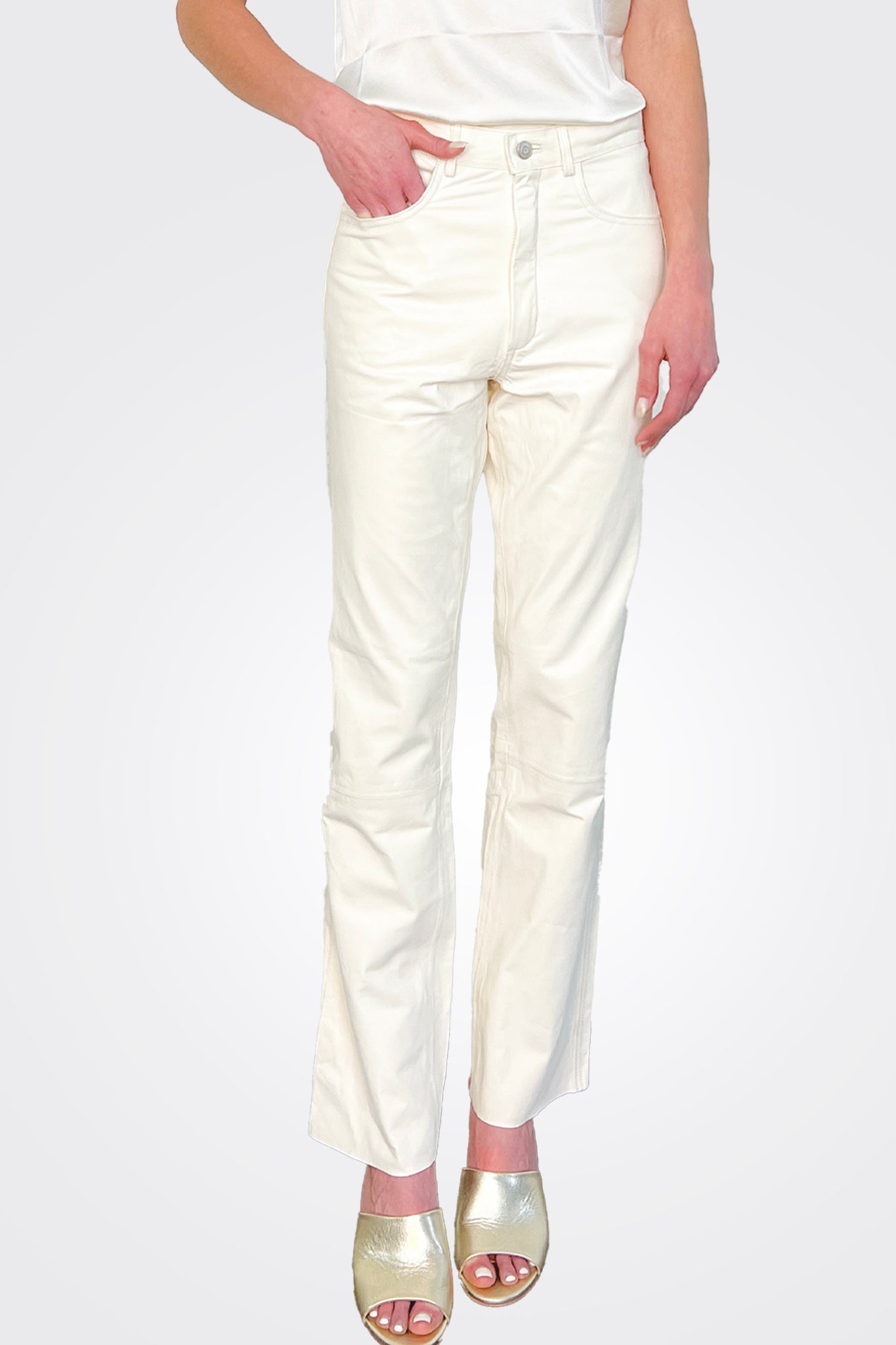 Leather Trousers - Milk by Giorgio Brato — alternate view