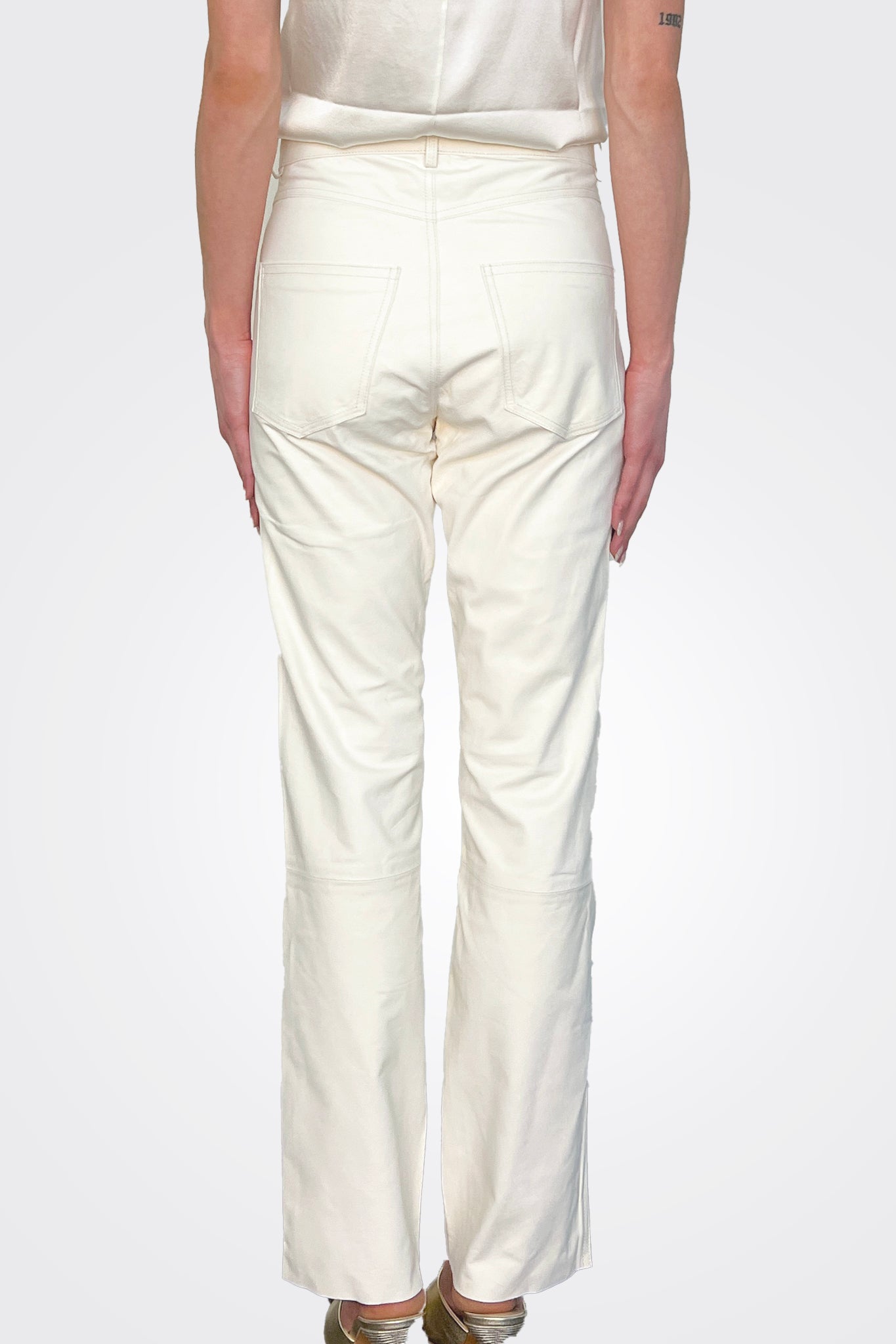 Leather Trousers - Milk by Giorgio Brato — view 3