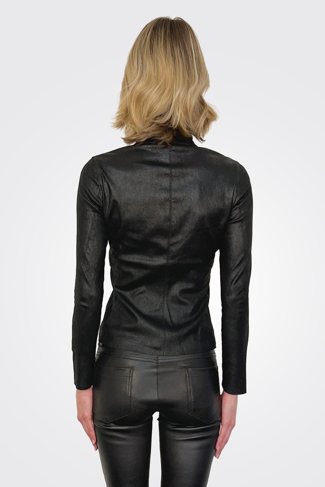 Leather Zip Jacket - Nero by Giorgio Brato — view 4