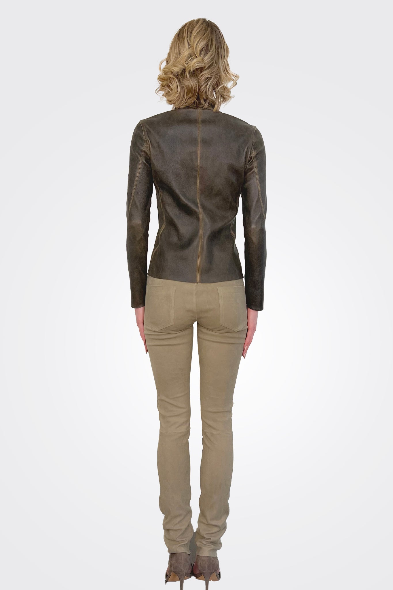 Suede Stretch Leather Pants - Shell by Giorgio Brato — view 3