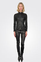 Leather Zip Jacket - Nero by Giorgio Brato — alternate view