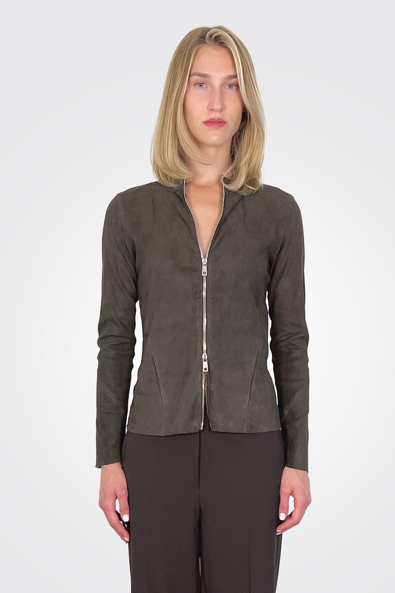 Zip Slim Fit Jacket - Ardesia by Giorgio Brato | 25 South Boutiques