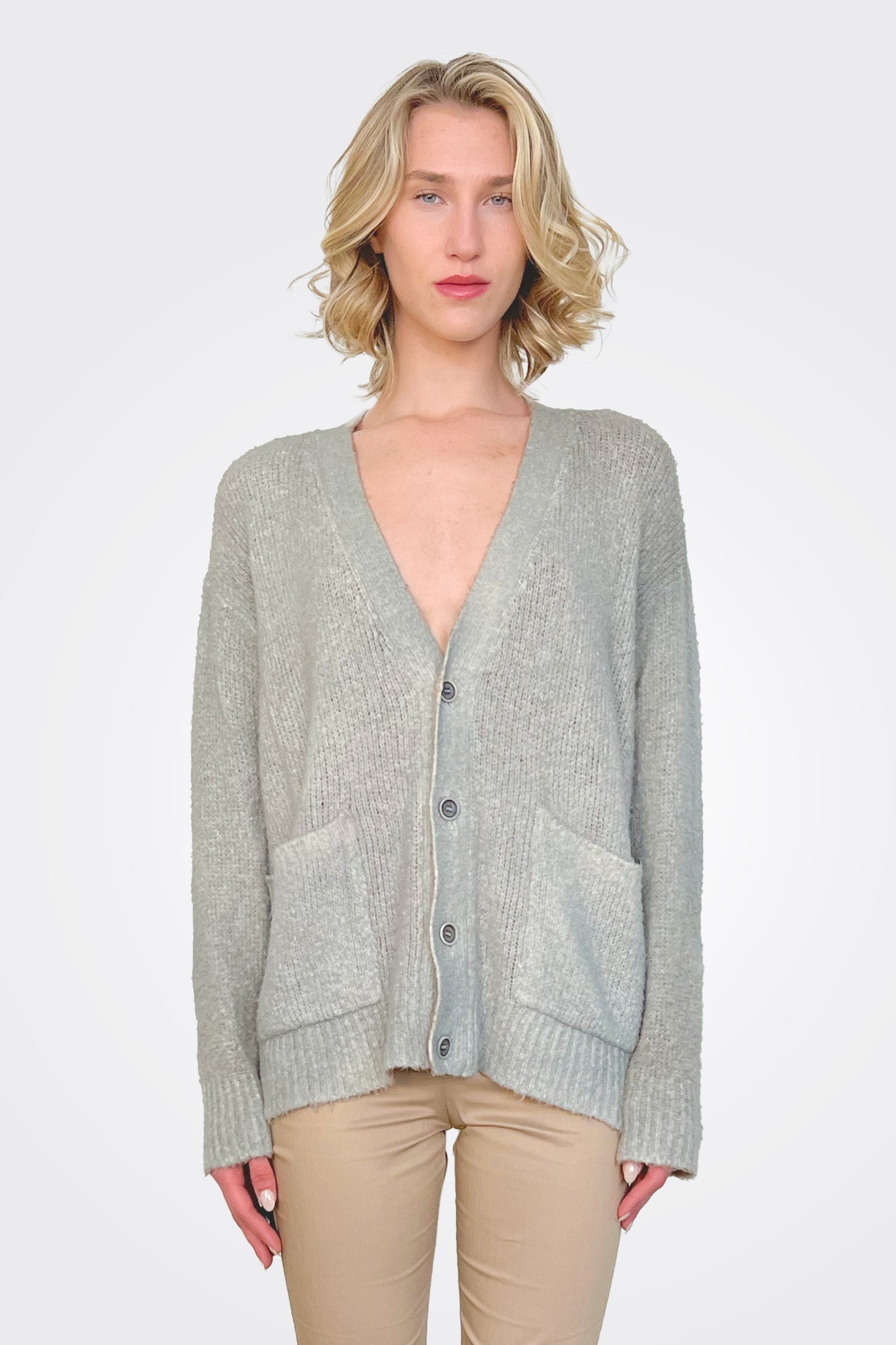 Cotton V Neck Cardigan - Ghiaccho by Avant Toi | 25 South Boutiques