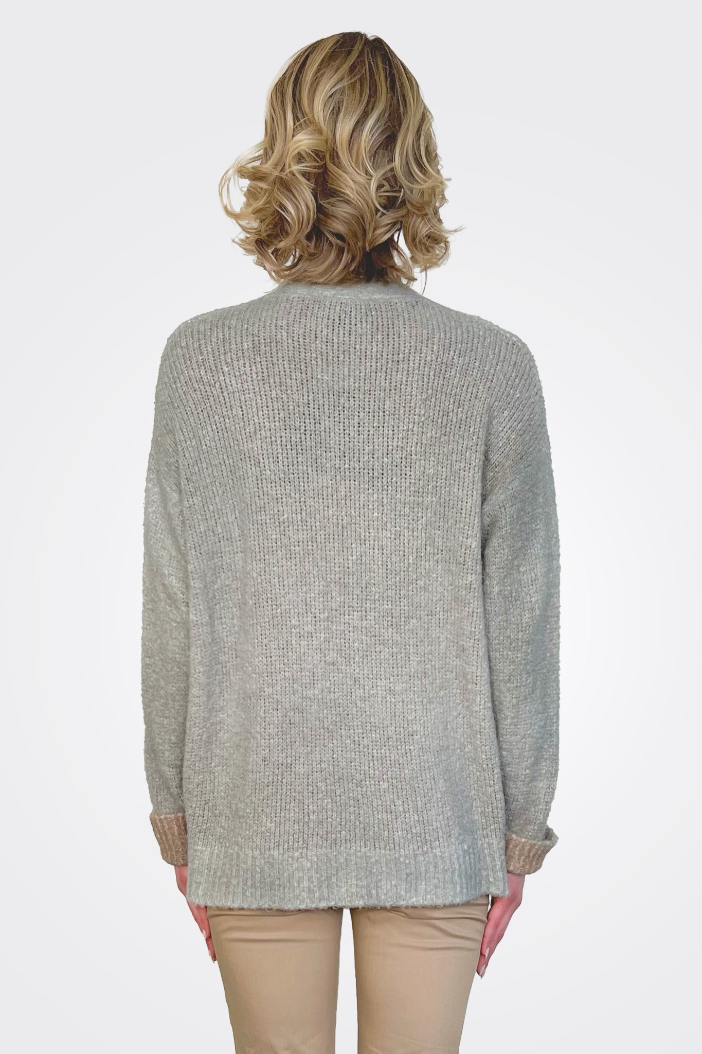 Cotton V Neck Cardigan - Ghiaccho by Avant Toi — alternate view