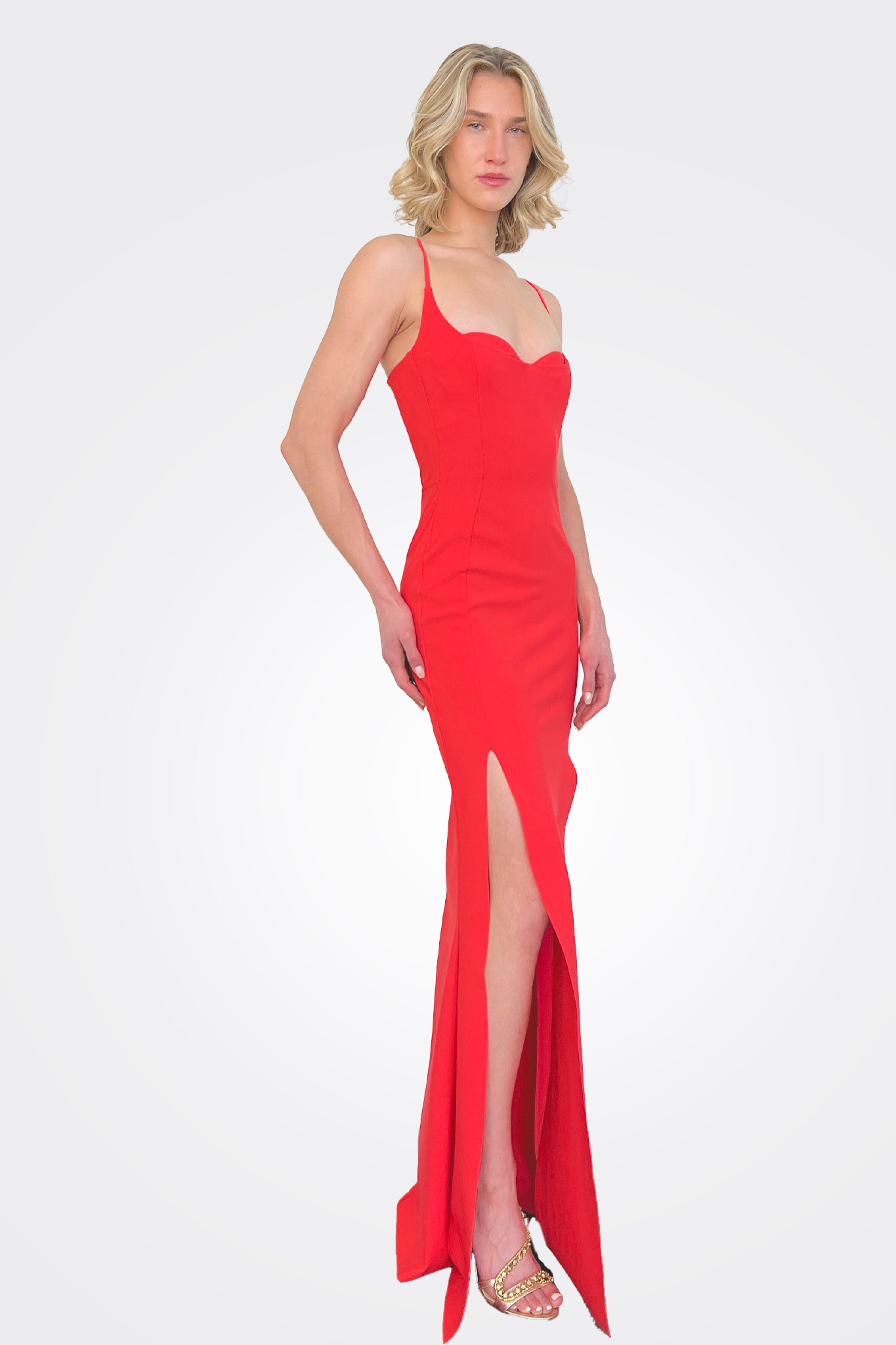 Youssef Long Gown - Geranium by Chiara Boni — alternate view