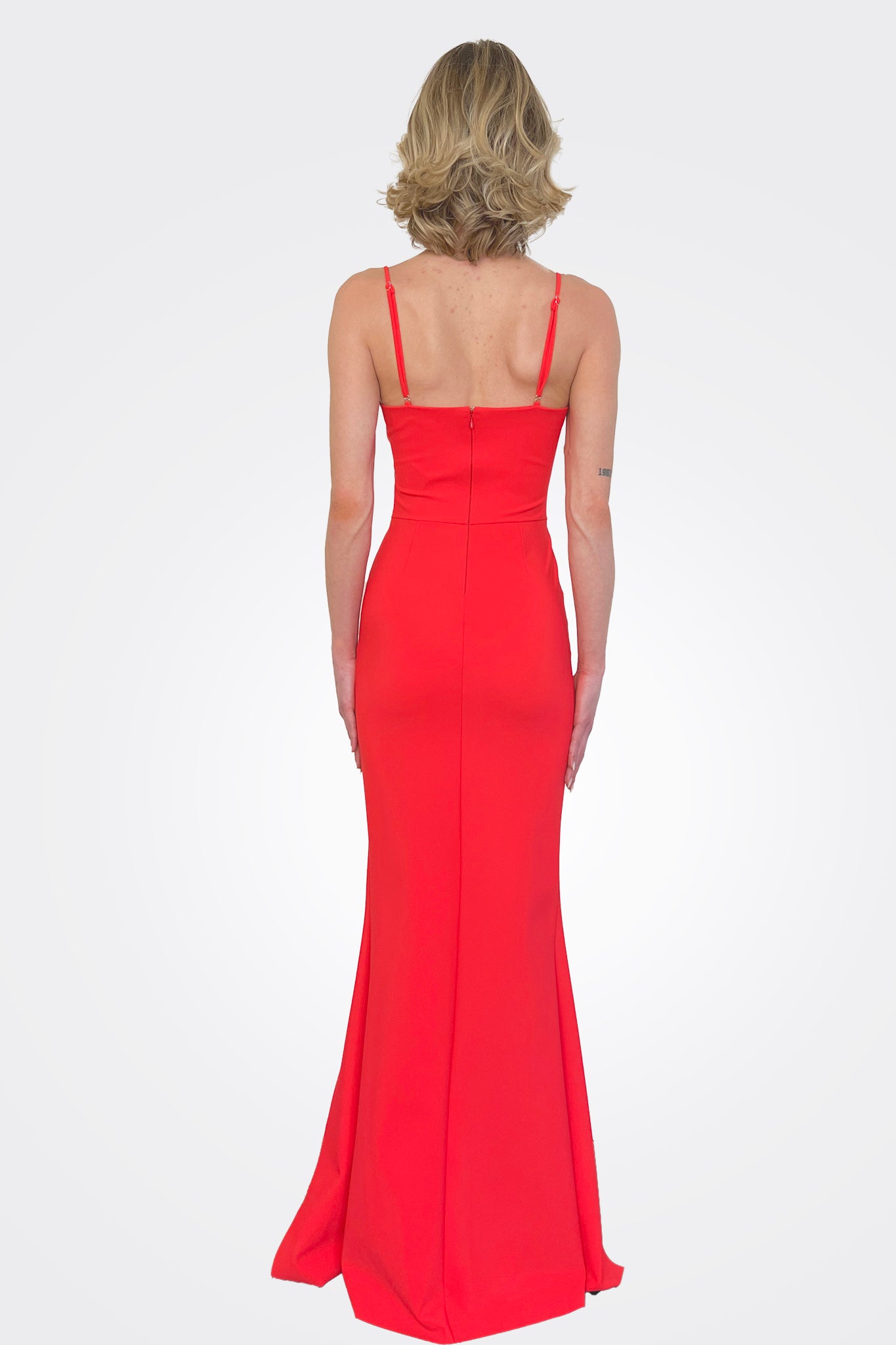 Youssef Long Gown - Geranium by Chiara Boni — view 3