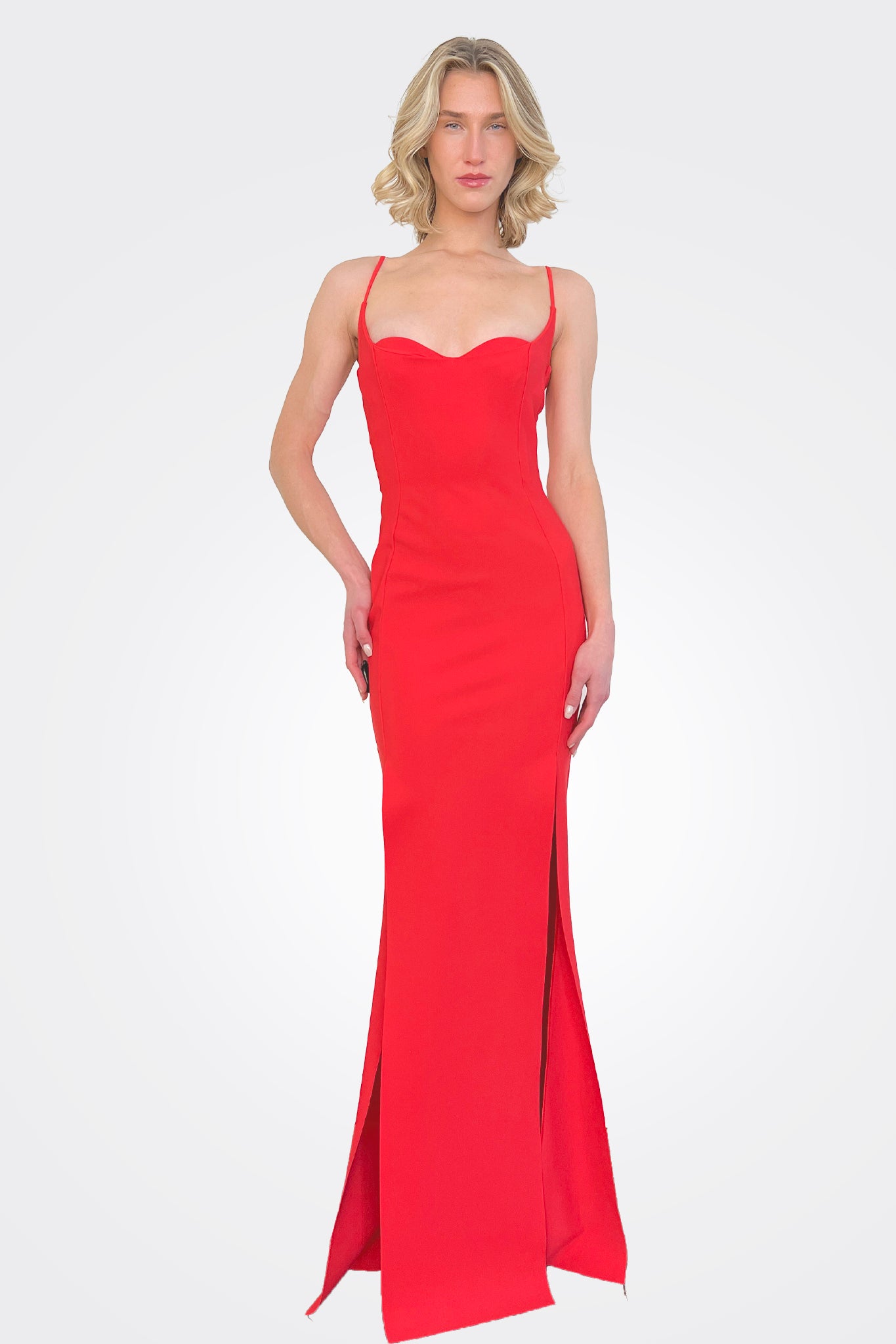 Youssef Long Gown - Geranium by Chiara Boni — view 4