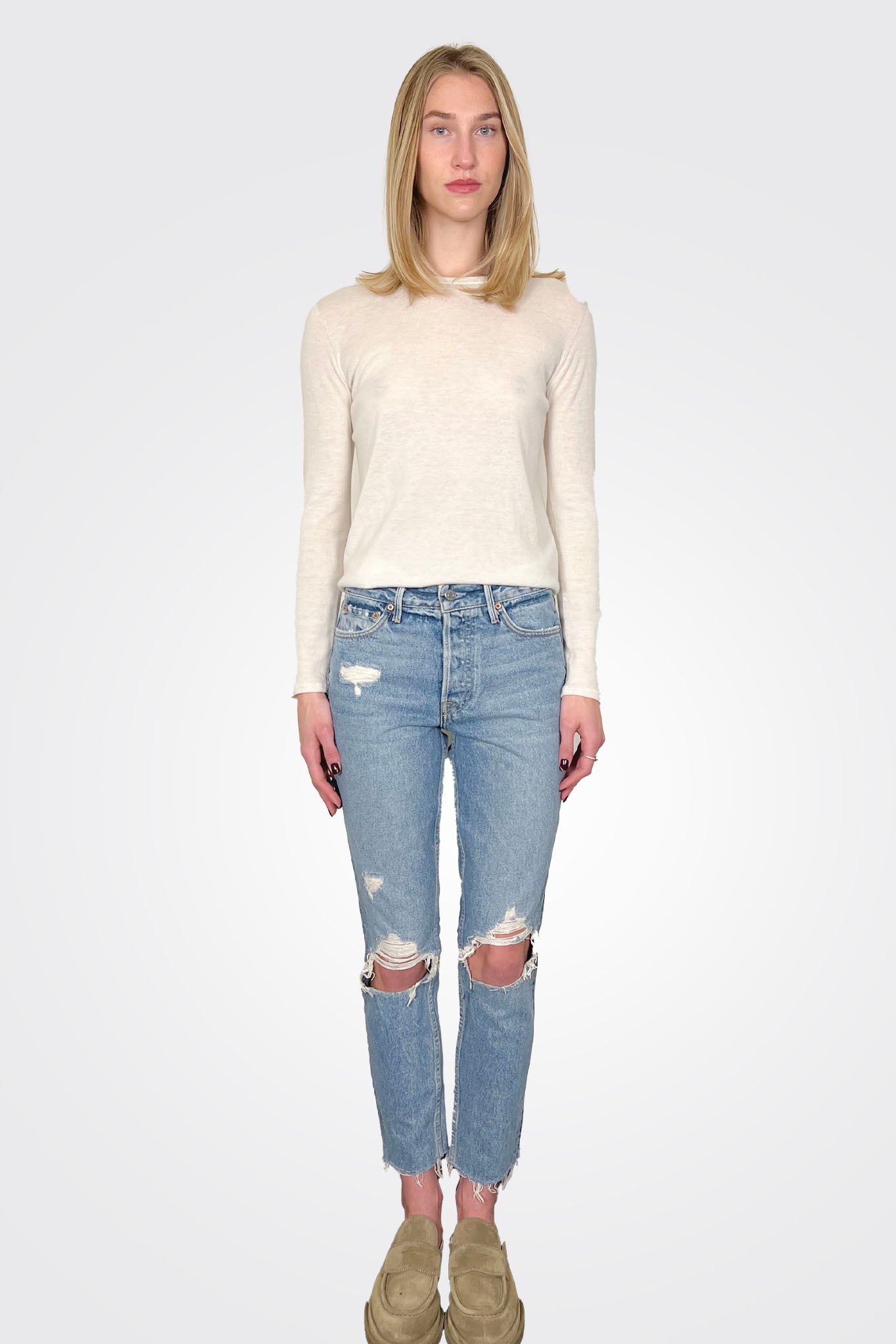 Distressed Jeans - Light Blue by Grlfrnd | 25 South Boutiques