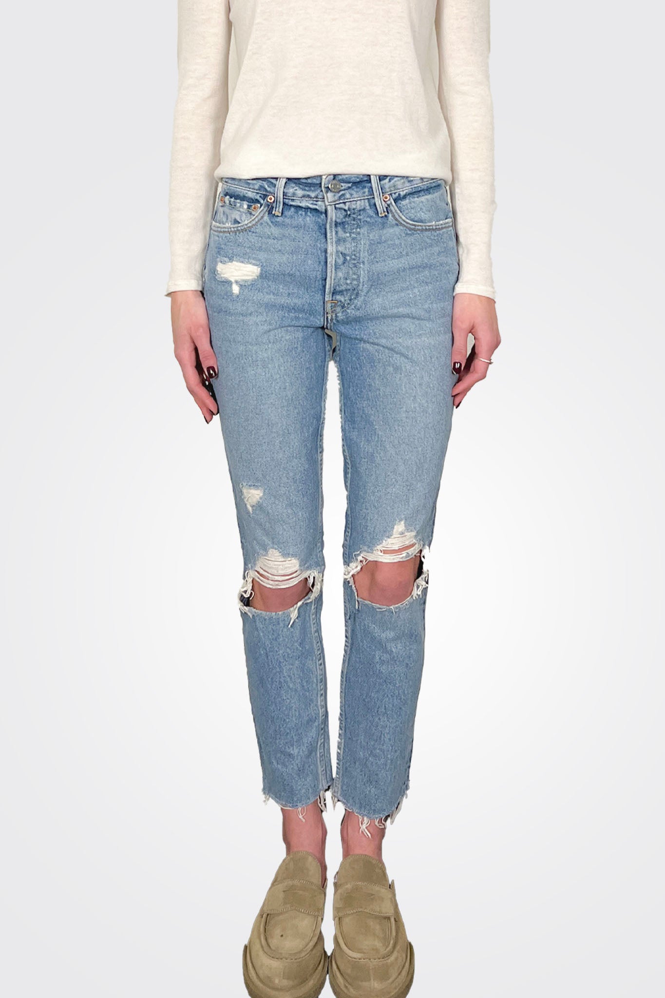 Distressed Jeans - Light Blue by Grlfrnd — alternate view