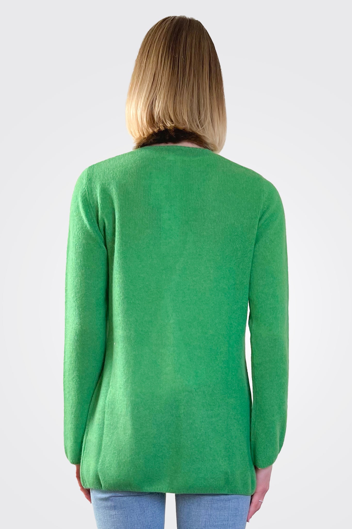 Cashmere Open Duster - Golf Green by Minnie Rose — alternate view