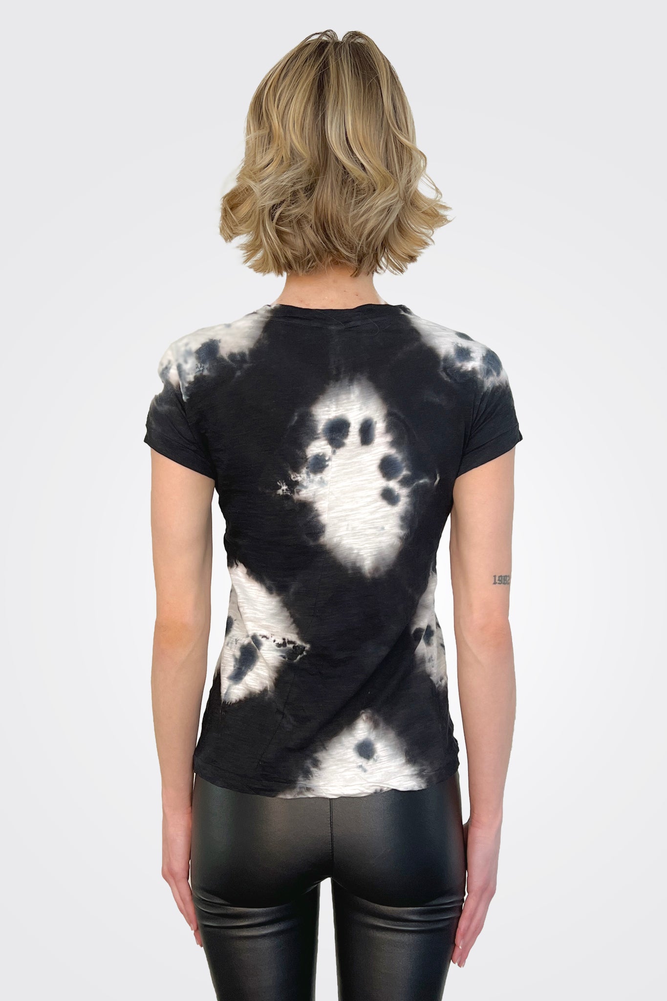 V Neck Short Sleeve Top - White Stone by Gilda Midani — alternate view