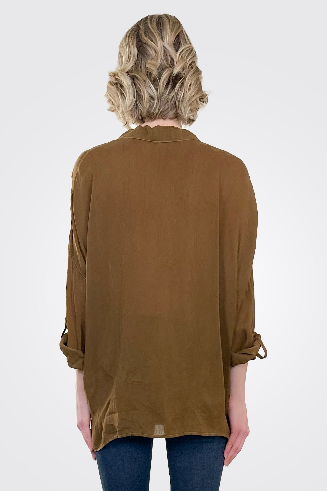 Cargo Pocket Tie Front Top - Ginger by Maven West — alternate view