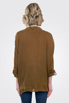 Cargo Pocket Tie Front Top - Ginger by Maven West — alternate view