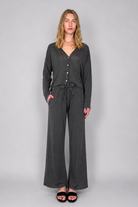 Gioriel Wide Leg Drawstring Lounge Pant - Graphite by Crossley | 25 South Boutiques