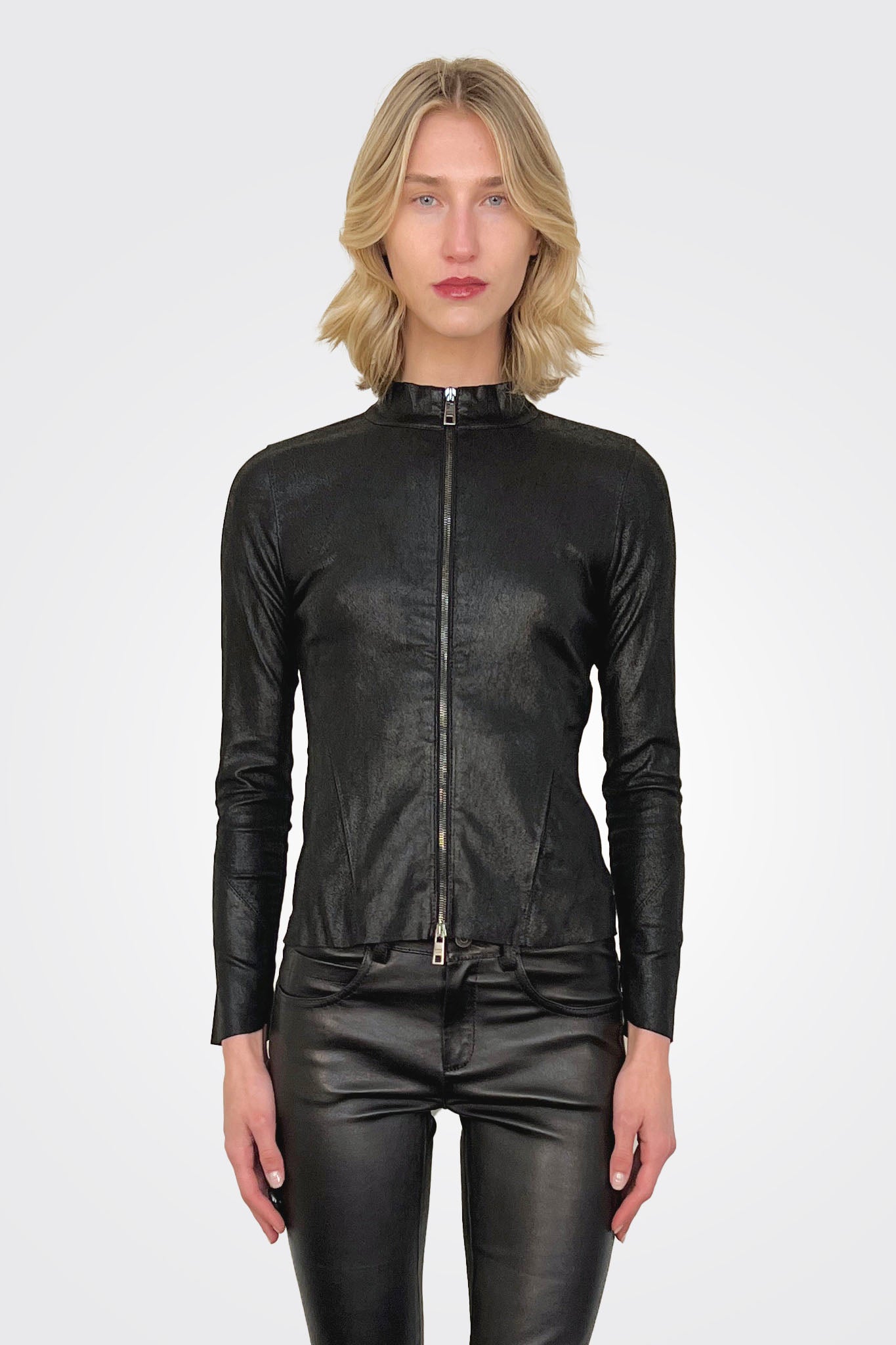 Leather Zip Jacket - Nero by Giorgio Brato | 25 South Boutiques