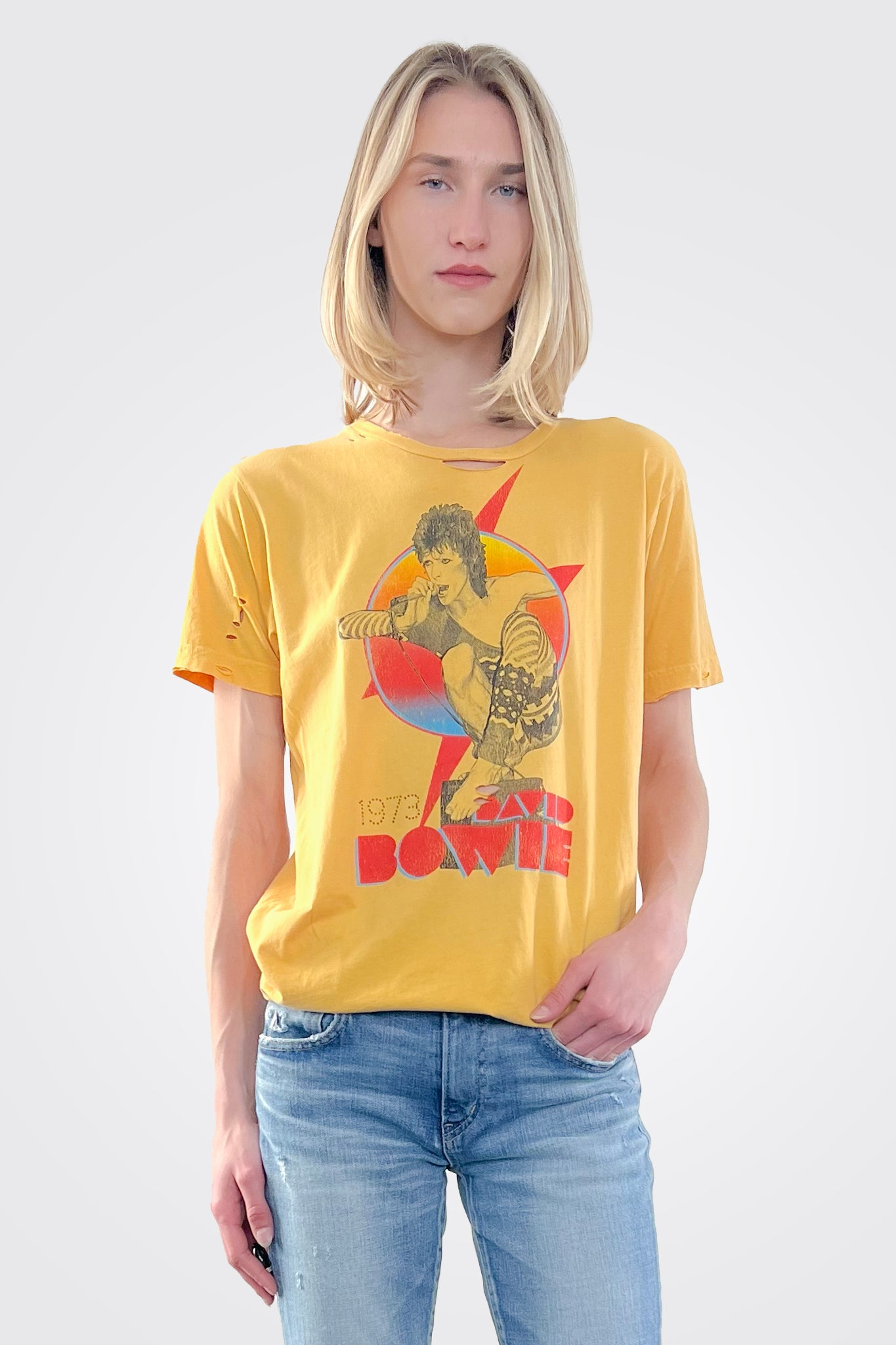 David Bowie 1973 Destroyed Tee - Gold by Dirty Cotton Scoundrels | 25 South Boutiques