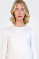 Accent Collar Crewneck Top - White by Gran Sasso — alternate view