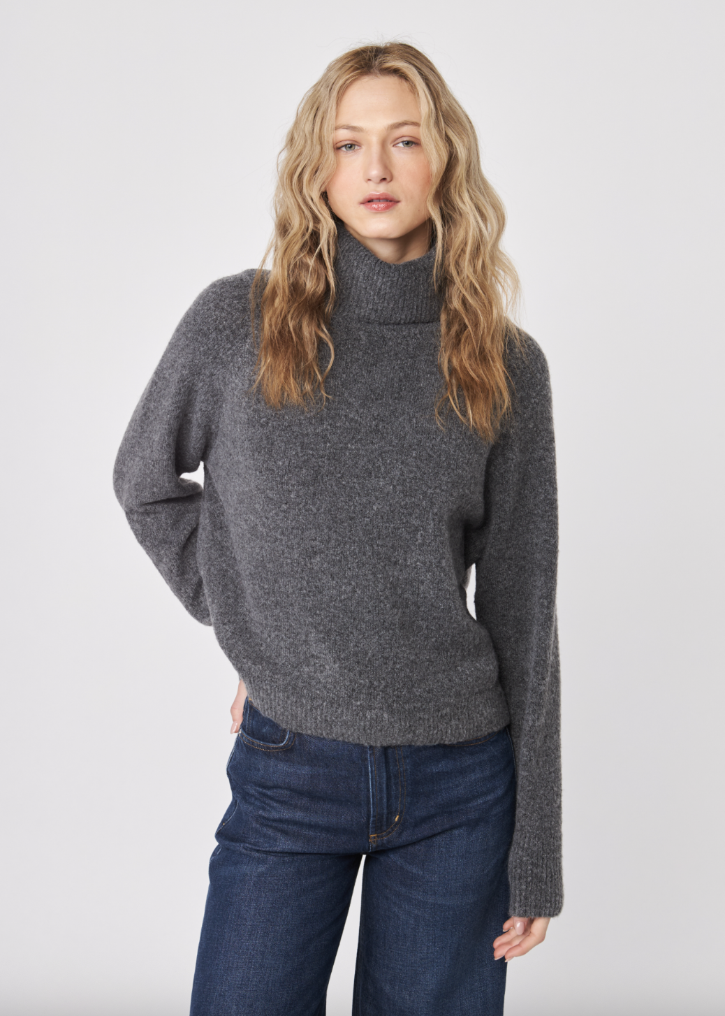 Emmett Turtleneck Sweater - Granite by John & Jenn — alternate view