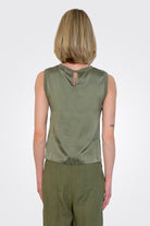 Stretch Silk Satin Tank - Green by Transit Par-Such — alternate view