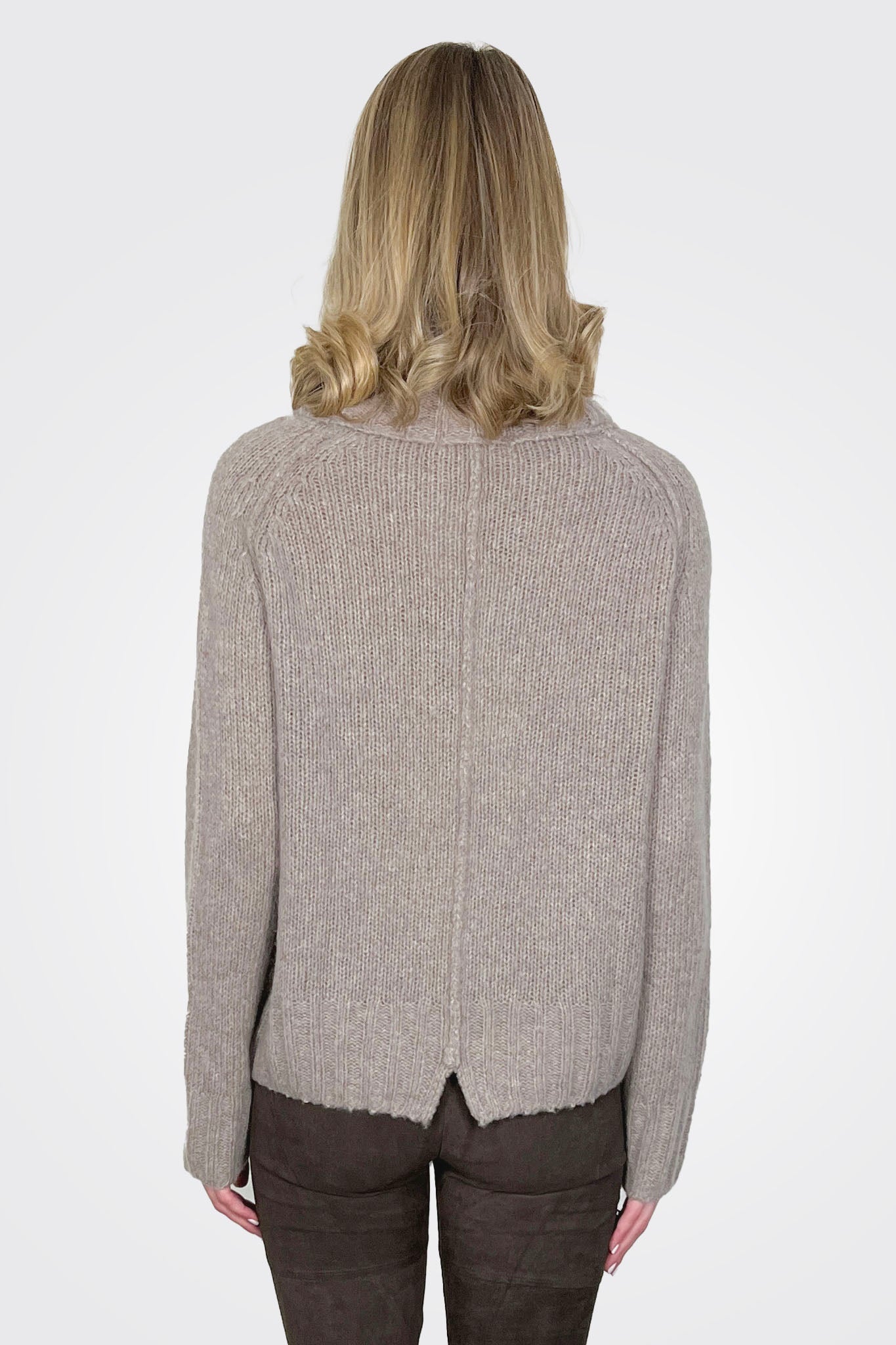 Cashmere Blend Turtleneck - Greige by Kristensen — alternate view