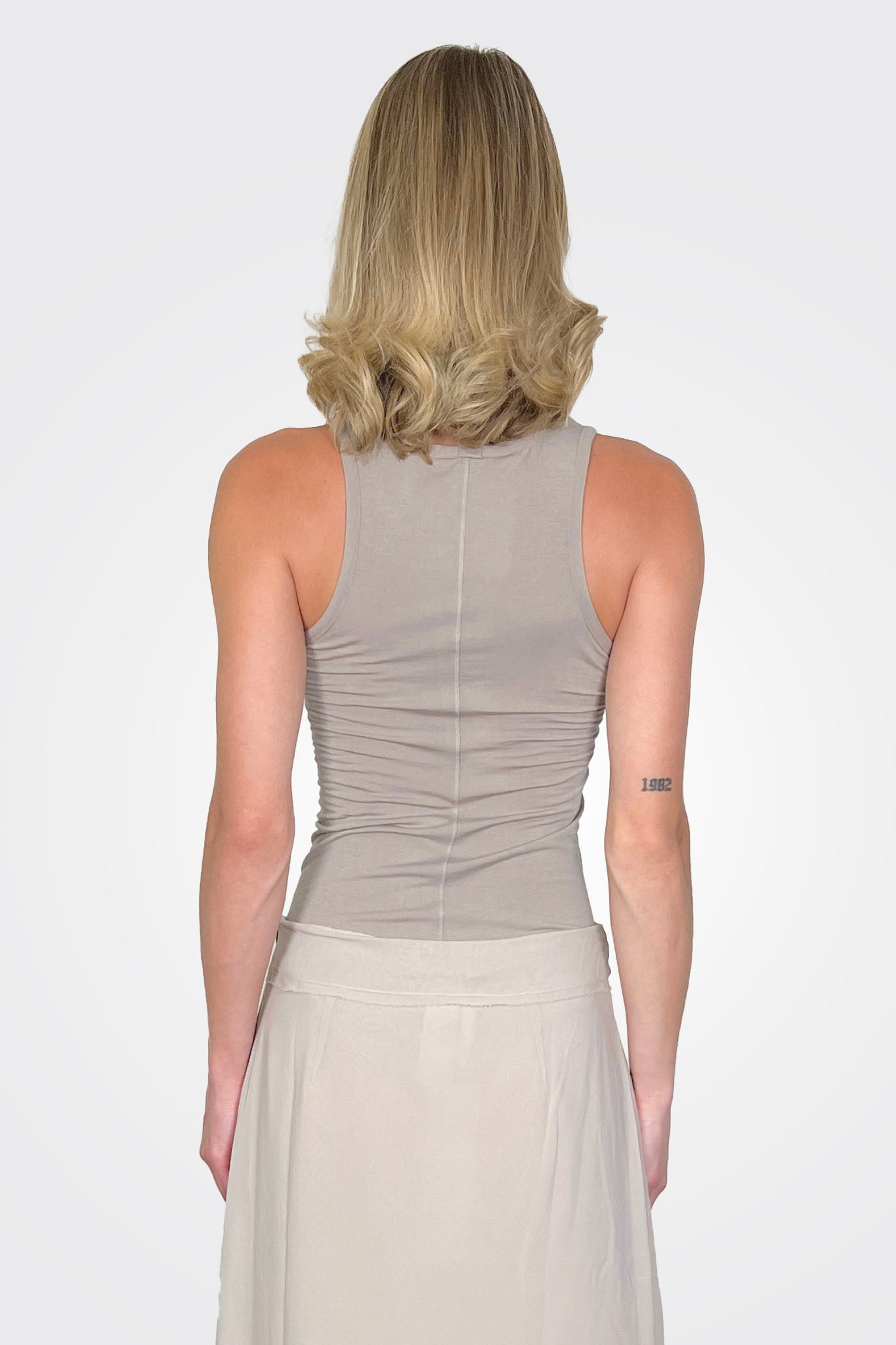Cotton Cashmere Tank Top - Greige by Kristensen — view 3