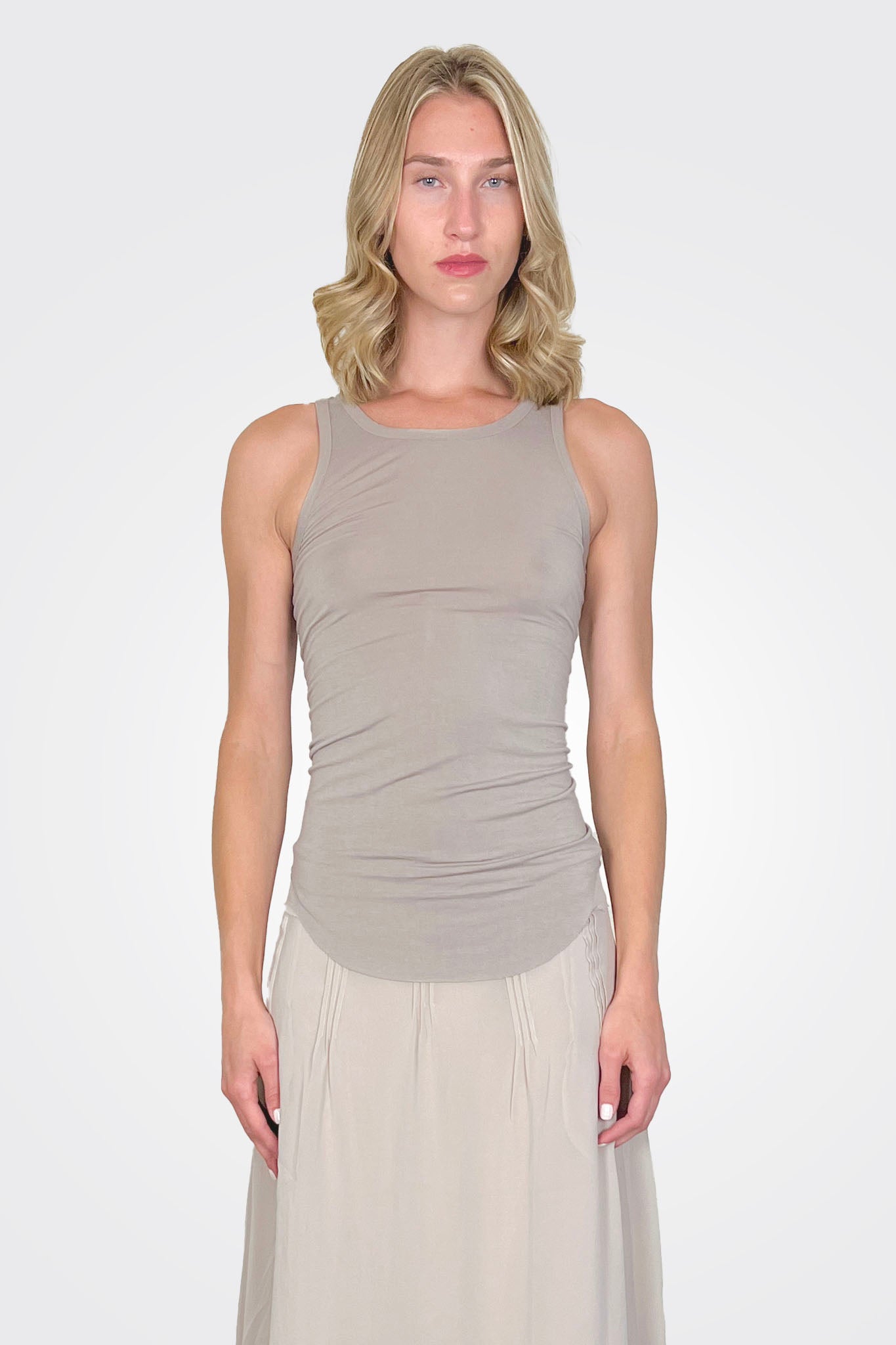 Cotton Cashmere Tank Top - Greige by Kristensen | 25 South Boutiques