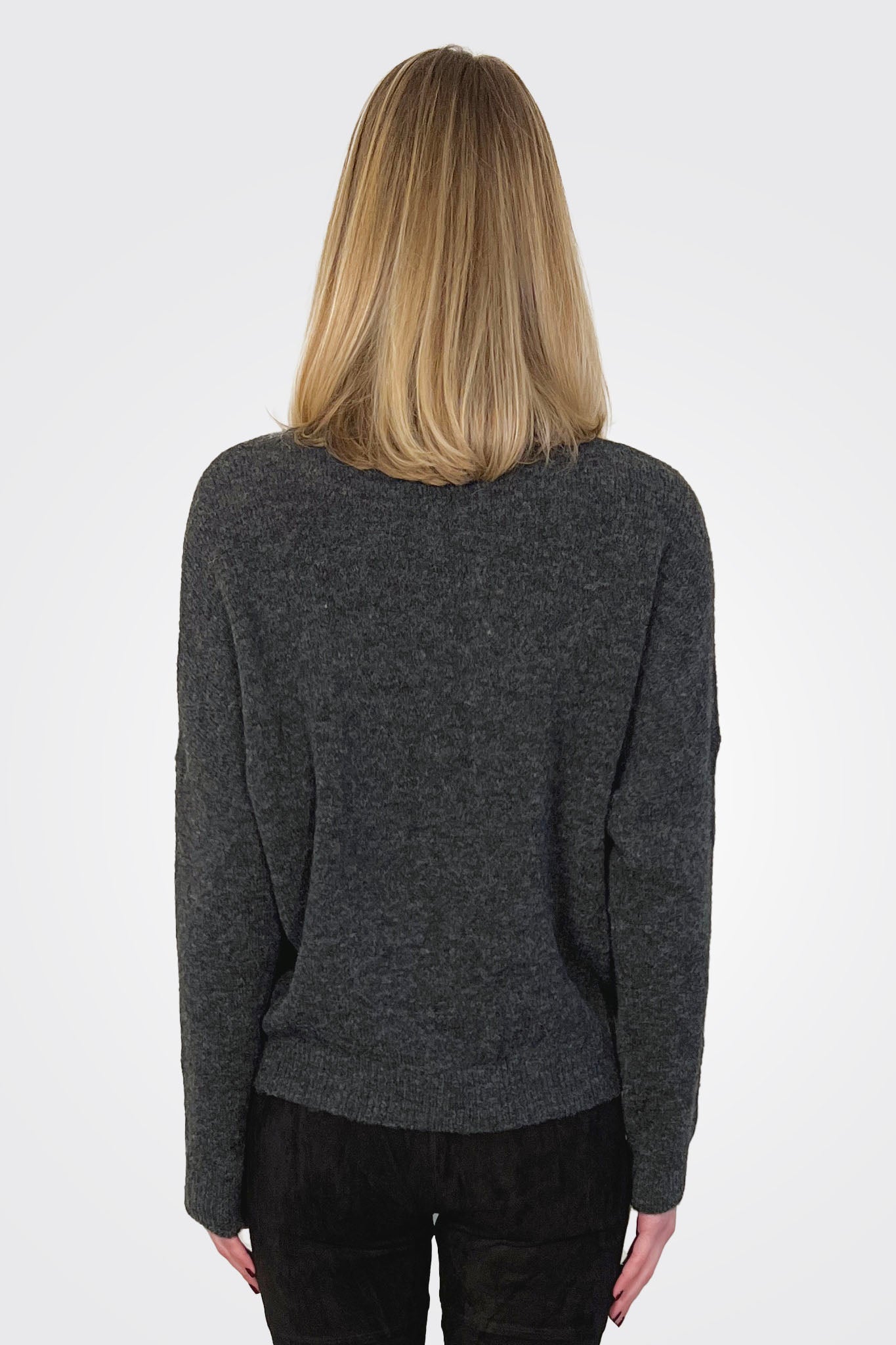 High Neck Alpaca Wool Sweater - Grey by Transit Par-Such — alternate view