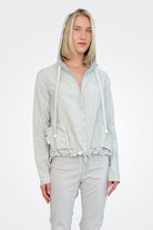 Graphic Zip Hooded Pocket Jacket - Grey by Rundholz — alternate view