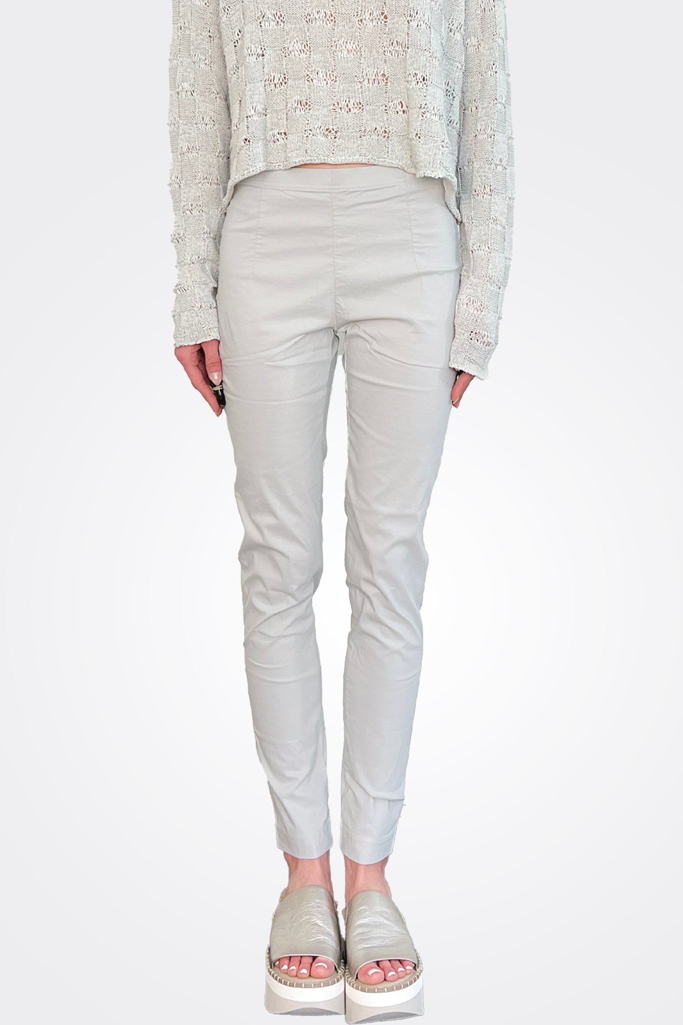 Slim Fit Trousers - Grey by Rundholz — alternate view