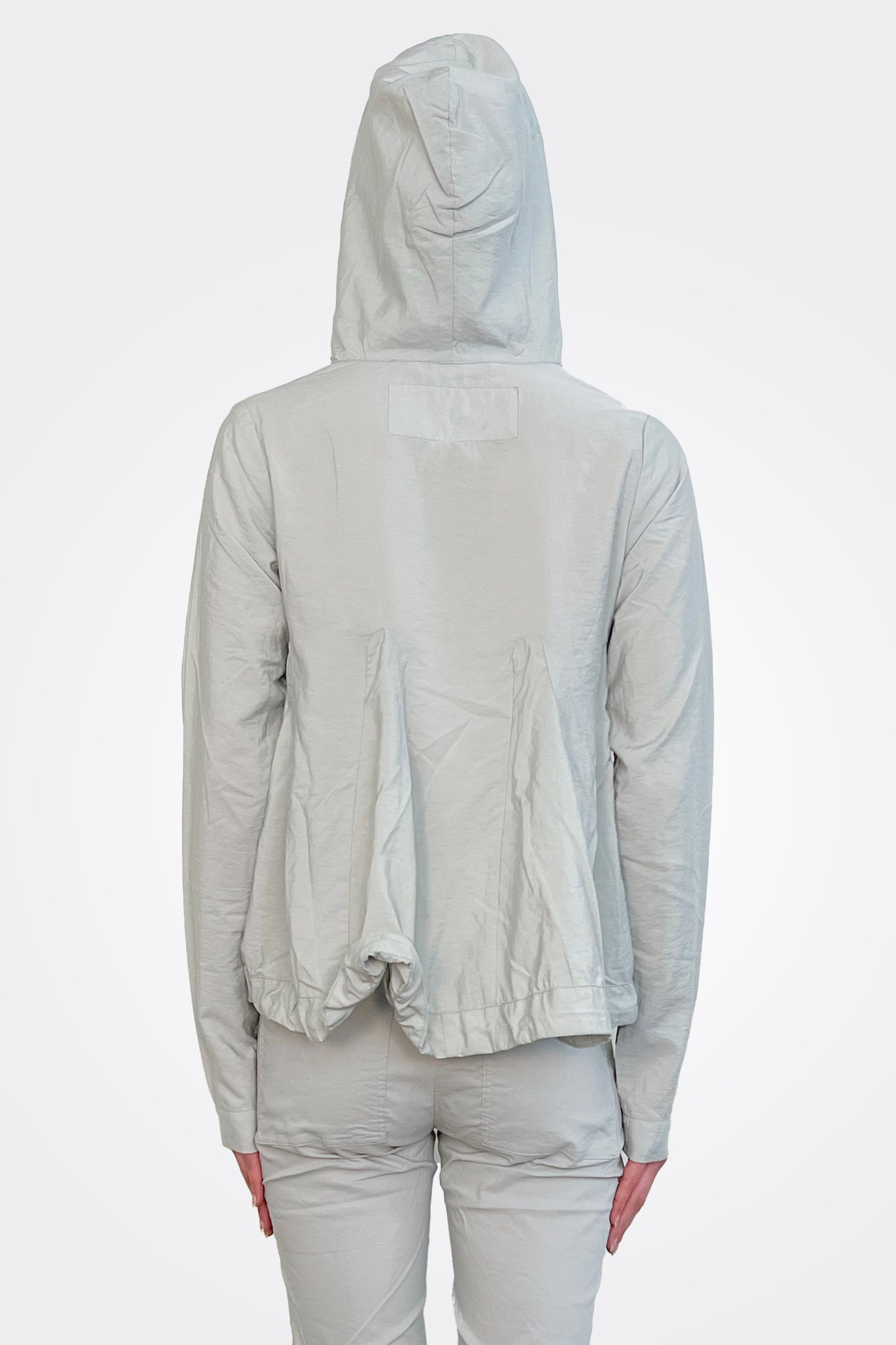 Graphic Zip Hooded Pocket Jacket - Grey by Rundholz — view 3