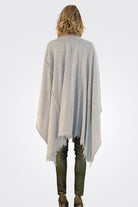 Stitch Detailed Poncho - Heather Grey by Private 0204 — view 3
