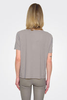 Short Sleeve Cotton Mix Shirt - Greige by Private 0204 — alternate view