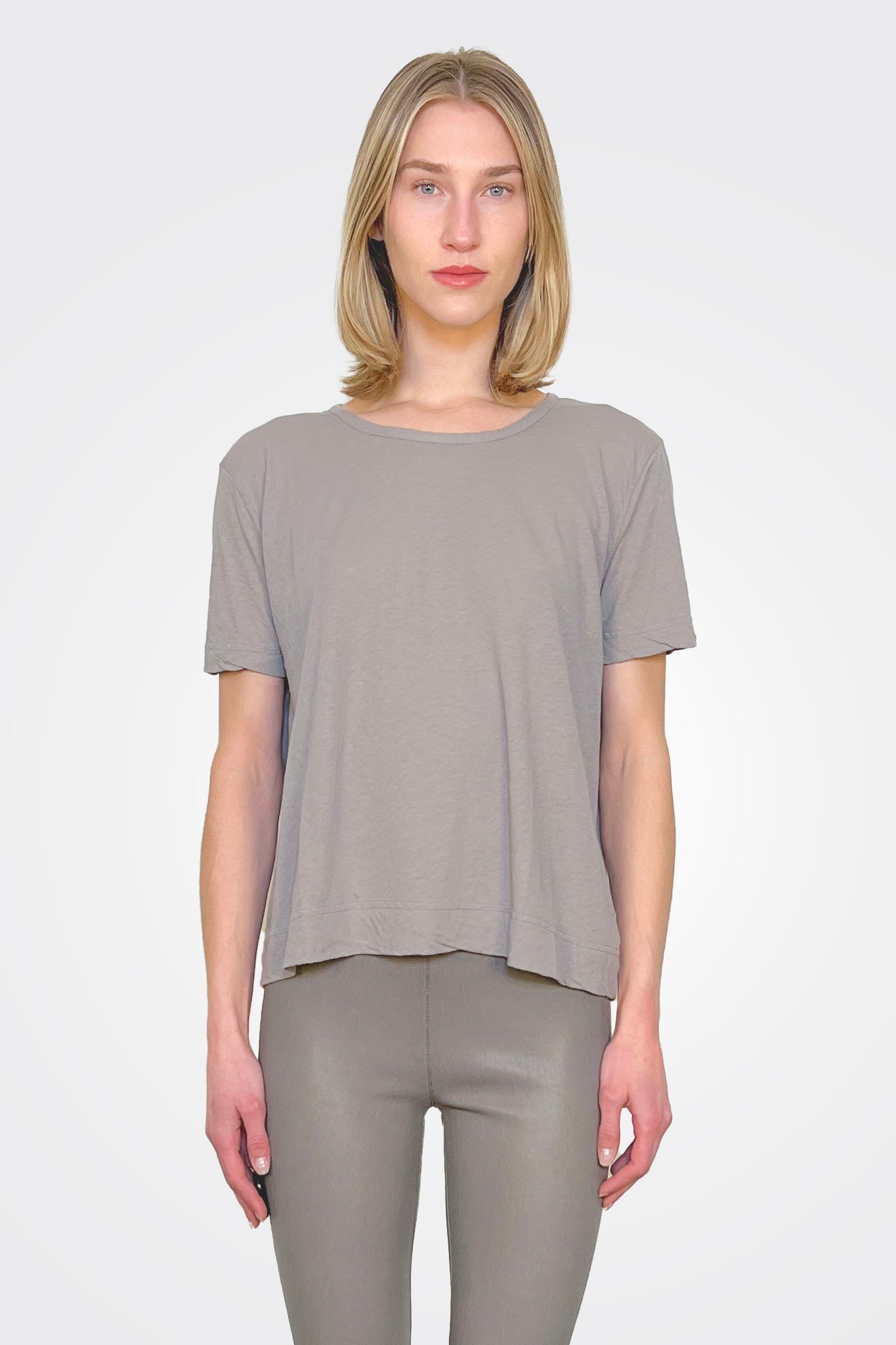 Short Sleeve Cotton Mix Shirt - Greige by Private 0204 | 25 South Boutiques