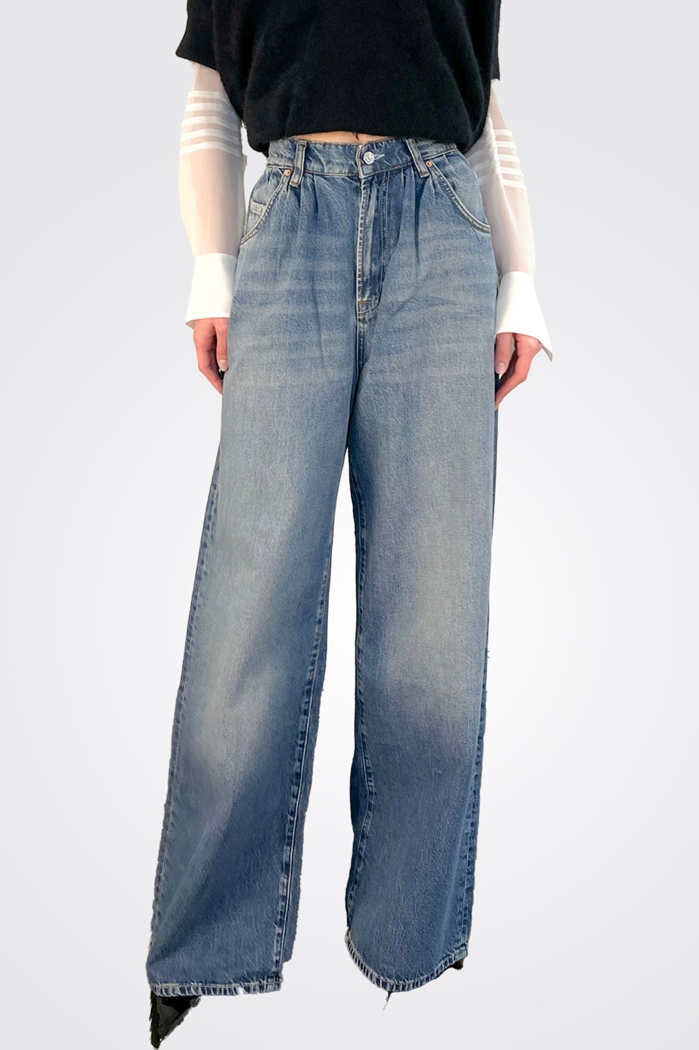 Chloe High Rise Wide Leg Jeans - South Bay by Grlfrnd — view 3