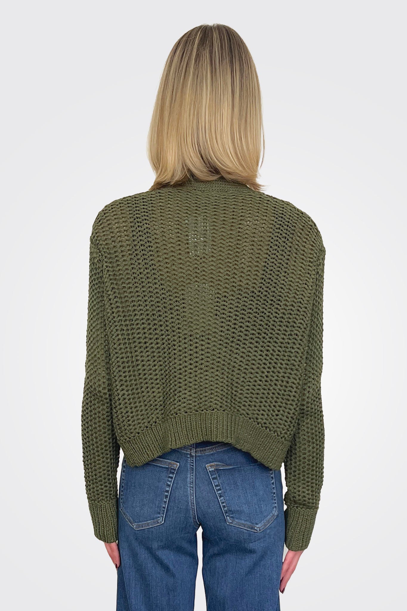 Maura Cropped Cardi - Green Space by Wooden Ships — alternate view