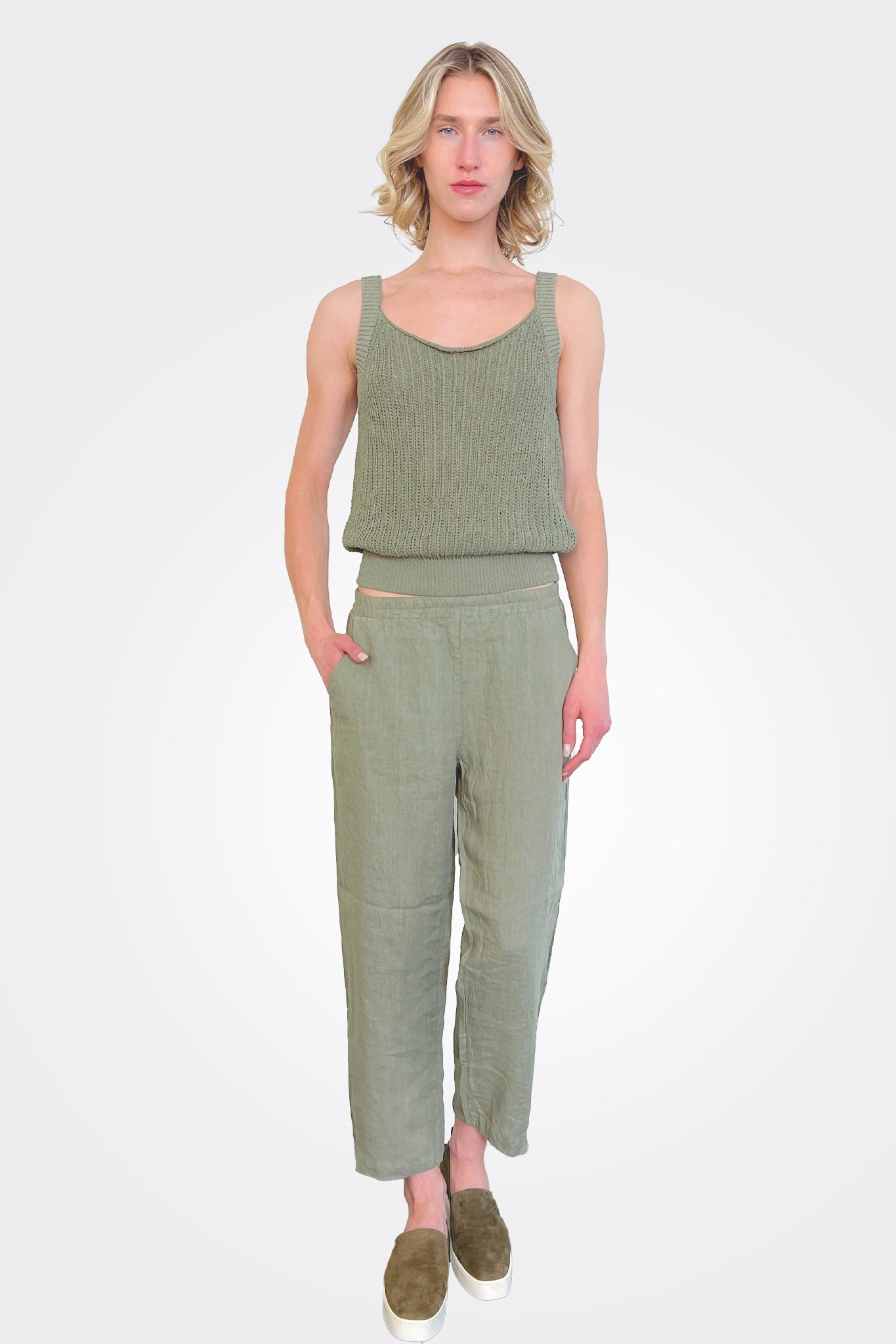 Sweater Knit Tank - Green Water by Transit Par-Such — view 3