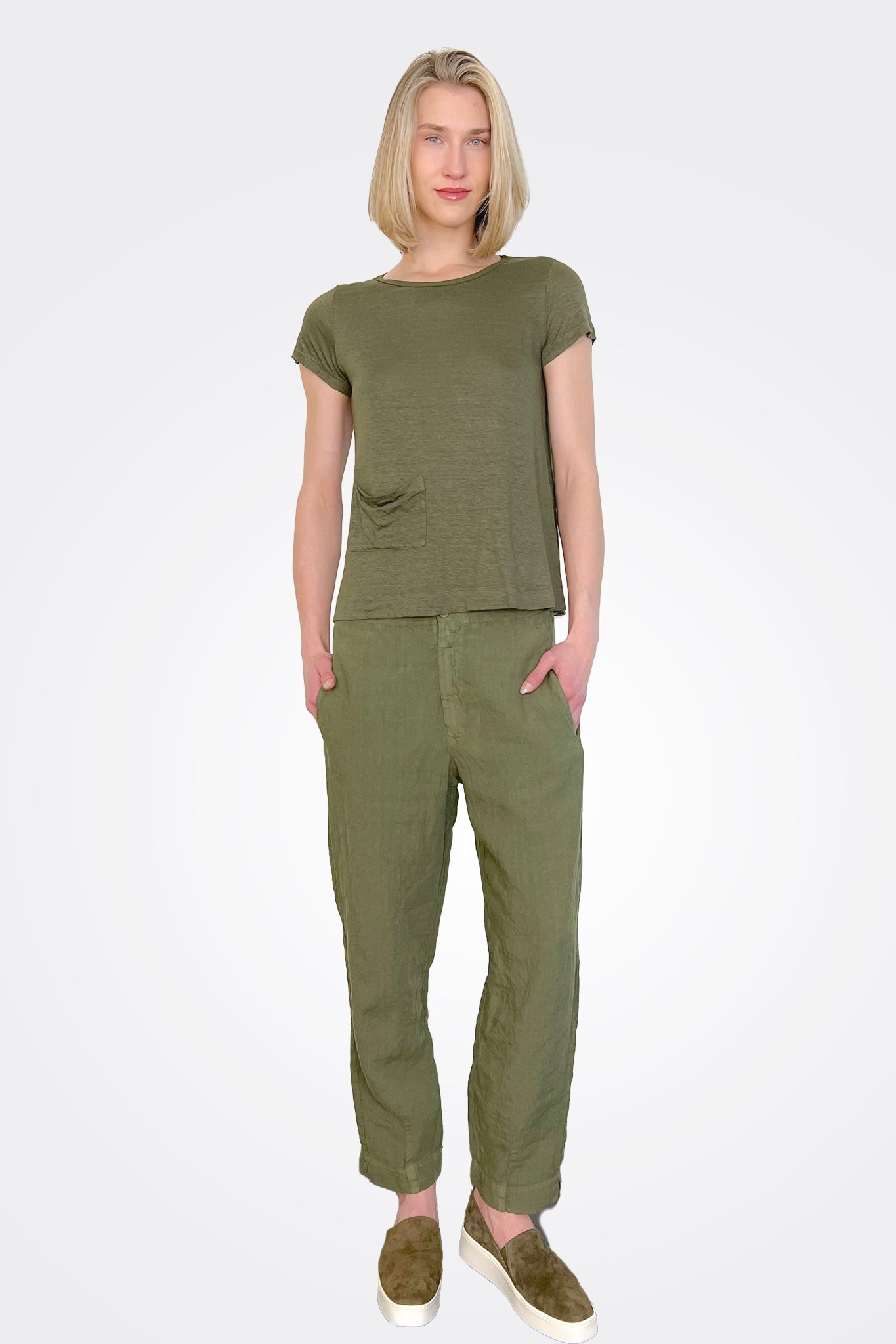 Linen Pocket Pants - Green by Transit Par-Such | 25 South Boutiques