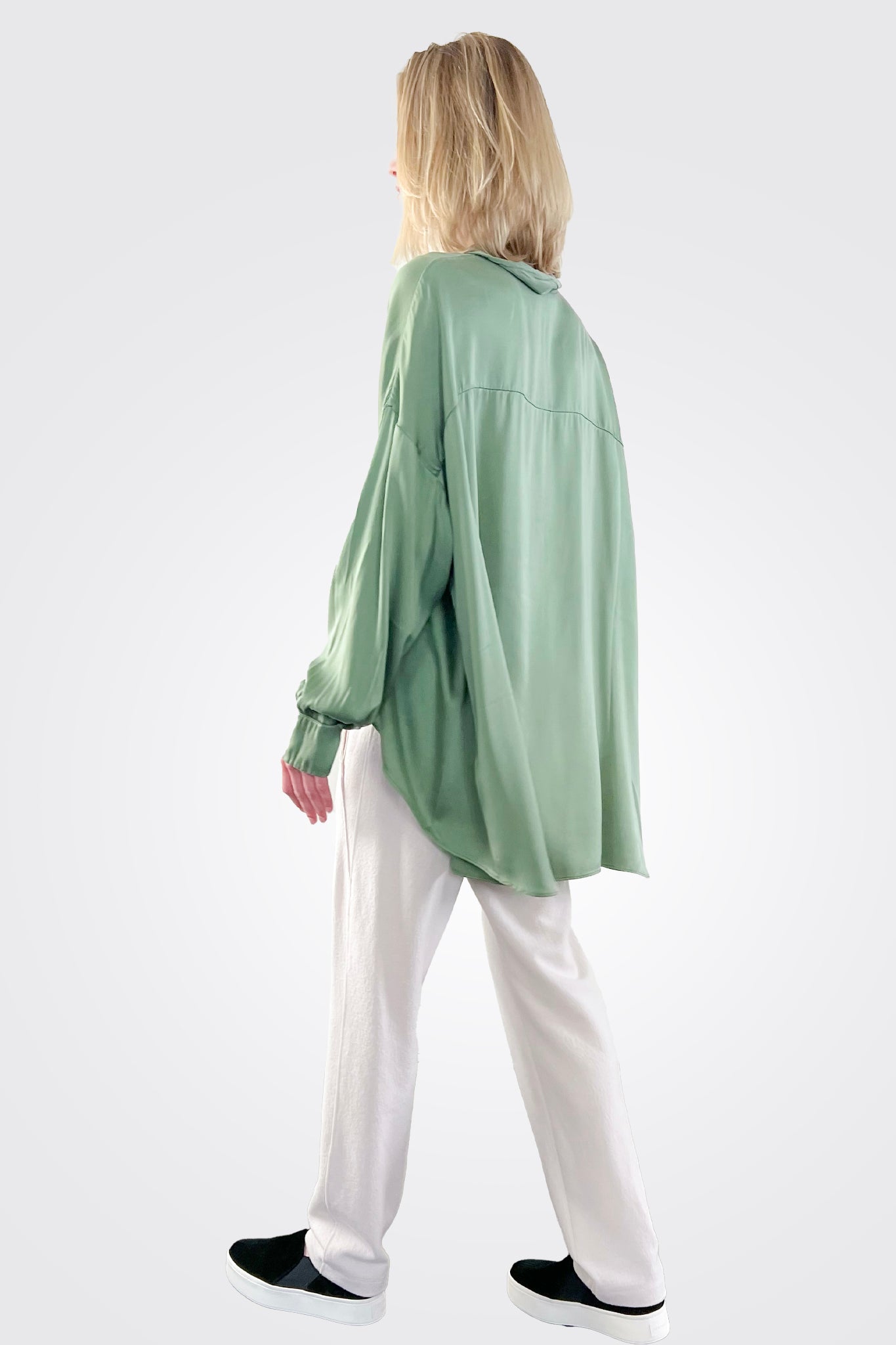 Hi Lo Blouse - Green by Tandem — view 3