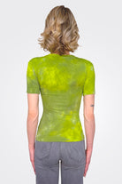 V Neck Short Sleeve Smoosh Tee - Green by Heyne Bogut — view 3