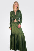Button Down Blouse - Utility Green by Brazeau Tricot — alternate view