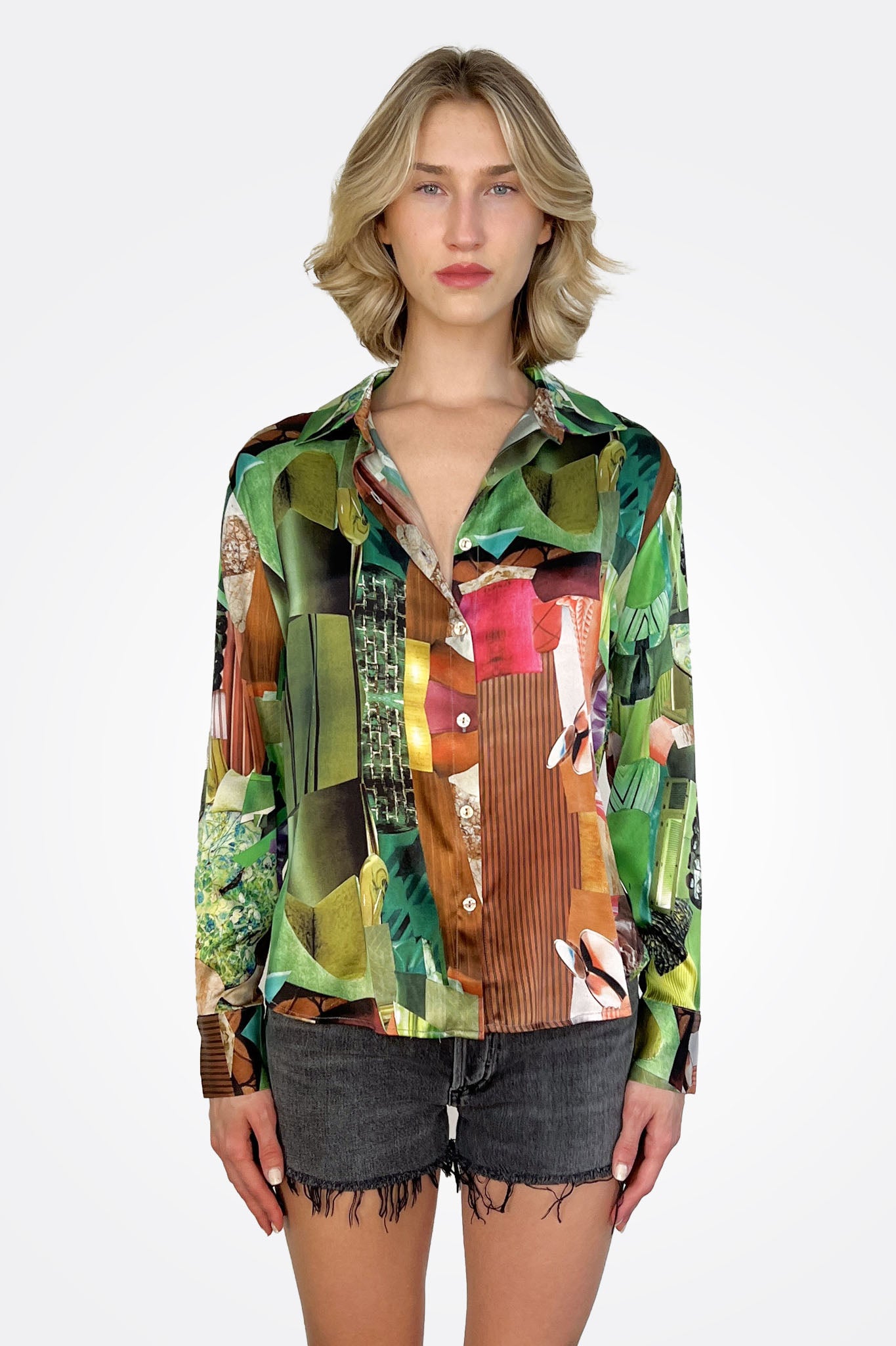 Heather Blouse - Green Print by Unbreakable Evolution | 25 South Boutiques