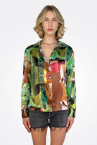 Heather Blouse - Green Print by Unbreakable Evolution | 25 South Boutiques